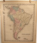 Antique 1859 Hand Colored Colton s General Atlas Engraving Map South America