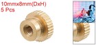 Knurled Thumb Nuts  5pcs M3 X D10mm X H8mm Brass Blind Hole Knurled Thumb Nuts