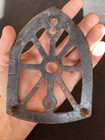Antique Cast Iron Trivet Early 1900   s Flat Sad Iron Holder Metal Rustic Vintage