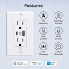 Geeni Smart Wi-fi Outlet W  Usb-c   Usb-a Fast Charge  Alexa Google  Voice Ctrl