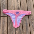 Personalizable Pool Boy Custom Embroidery Mens Pink Swim Thong Swimwear