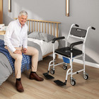 Shower Chair With Wheels  Bedside Commode Wheelchair For Seniors  Black