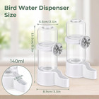 2 Pcs Automatic Bird Water Dispenser Parakeet Parrot Feeder