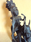 Bronze Benin Equestrian Oba King Horse Edo African Carving Statue Rare  