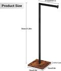 Bath Toilet Paper Holder Stand  Tissue Roll Holder Freestanding With Wooden Base