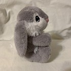 Dandee Collectors Choice Gray White 6  Bunny Rabbit With Bow Easter Plush