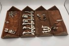 Vtg Singer Sewing Machine Attachments In Wooden Puzzle Box 
