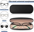 New Clam Shell Hard Eyeglasses Pu Glasses Case Black W microfiber Cleaning Cloth
