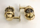 Marine Set Of 2 Original Brass Ship Nautical Wall Mount Sconce Lights Fixture