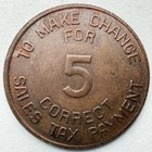 Arizona State Tax Commission 5 Cent Tax Token With Cactus On It