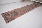 Turkish Vintage Runner Rug 2x11 Handmade Oushak Antique Long Carpet Runner 517
