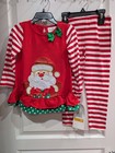 Rare Editions Girls 2t 3t 4t Santa Christmas Holiday Outfit Striped Legging Set
