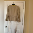 T Tahari Tan Blazer Modern Lightweight Design With Waist Ties  Size 14