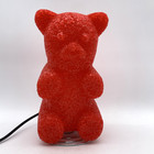 Red Gummy Bear Melted Plastic Night Light Desk Lamp Silver Swirl Base 9 1 2 