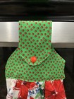 Handmade Hanging Dish Towel Christmas Poinsettia Green