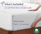 White Fitted Sheet King Soft 100  Cotton Sateen Deep Pocket Durable All-aroun   