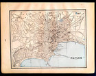 Atlas Map Naples 1893 Vintage Original Antique 14