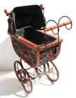 Vtg Lrg Wicker Ratan Baby Doll Pram Carriage Buggy Antique Stroller Home Decor