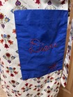 Vintage Handmade Apron Blue Pockets Floral Print Embroidered    diane    70s Style