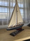Vintage Wooden Sailboat Model 