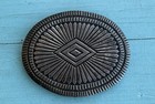 Wow  Vintage antique Native American Sterling Silver Belt Buckle 3 5x3    119 2g