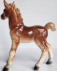 Vintage Japan Chestnut Foal Figurine Ceramic Horse Colt Pony 4  Mid Century
