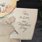 Vintage Greeting Card Mother s Day Baby Kitten Cat Flocked Die-cut 1950s Unused