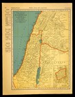 Vintage Palestine Map Jerusalem Israel Wall Art Holy Land Old Original Antique