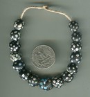 African Trade Beads Vintage Antique Venetian Old Glass Beads Black Skunk Eye