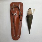 Solid Brass Surveyor Plumb Bob W  Steel Tip 12 Oz Dietzgen With Holster Sheath