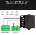 Power Converter Dc 12v 24v To Dc 5v 3a 15w Step Down Reducer Voltage Regulator