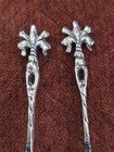 Vintage Italy 800 Silver Figural Demitasse Spoons 2pc Set