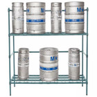 6 Keg Green Epoxy Wire Shelf Rack 18  X 60  X 64  Bar Full Half Kegerator Beer