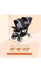 Baby Trend Sit N  Stand Easy Fold Travel Toddler   Baby Double Stroller  Stormy