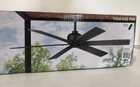 Home Decorators Cortaine 54in  Indoor outdoor Matte Black Ceiling Fan New  open 