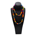 Vintage Venetian Millefiori African Trade Bead Necklace Multi Color Glass