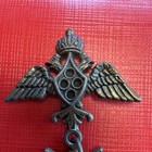 Vintage Heraldic Medal Brooch - Imperial Double Headed Eagle Maltese Cross Pin