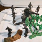 16 Vintage Marx 54mm Gray Soldiers Ww2 German Army 88mm Flak Gun accessories 