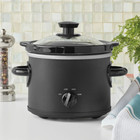 Slow Cooker Crock Pot Black 2 Quart  New Programmable Oval Small Families Single