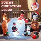 6ft Christmas Inflatable Outdoor Decorations  Snowball Rolling Scene With San   