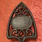 Vintage Cast Iron Trivet Marked No  1 On Back  Panel   Rope Style Victorian