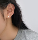 Adorable Sterling Silver 925 Tiny 5mm Star Stud Earrings Gift Made In Korea Pe18