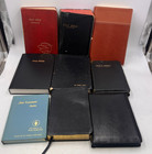Lot Of 9 Vintage Bibles Books Decor Staging Prop Kjv Niv Etc Some Leather