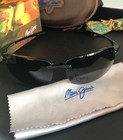 Maui Jim Sport Sunglasses 407-02 Ho okipa Black Wrap Frames With Black Lenses