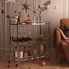 Bar Cart Silver  Home Bar Serving Cart  Modern Bar Cart With 3-tier  Mobile K   
