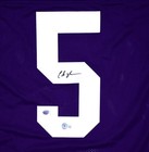 Chris Johnson Autographed Purple College Style Jersey - Beckett Hologram  black