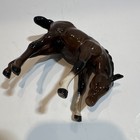 Beswick Horse Foal Grazing Head Down Gloss Porcelain Brown Bay England Vintage