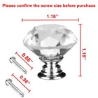 Diamond Crystal Glass Door Drawer Knobs Pull Handle Cabinet Clear 30mm Dia
