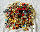 Lot Of 60 Vintage Unique Buttons Mix Metal Plastic Large Small Antique
