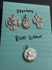 Sterling Silver Religious Medals Lot - Antique -vtg Lot Of 4 20g Total Weight